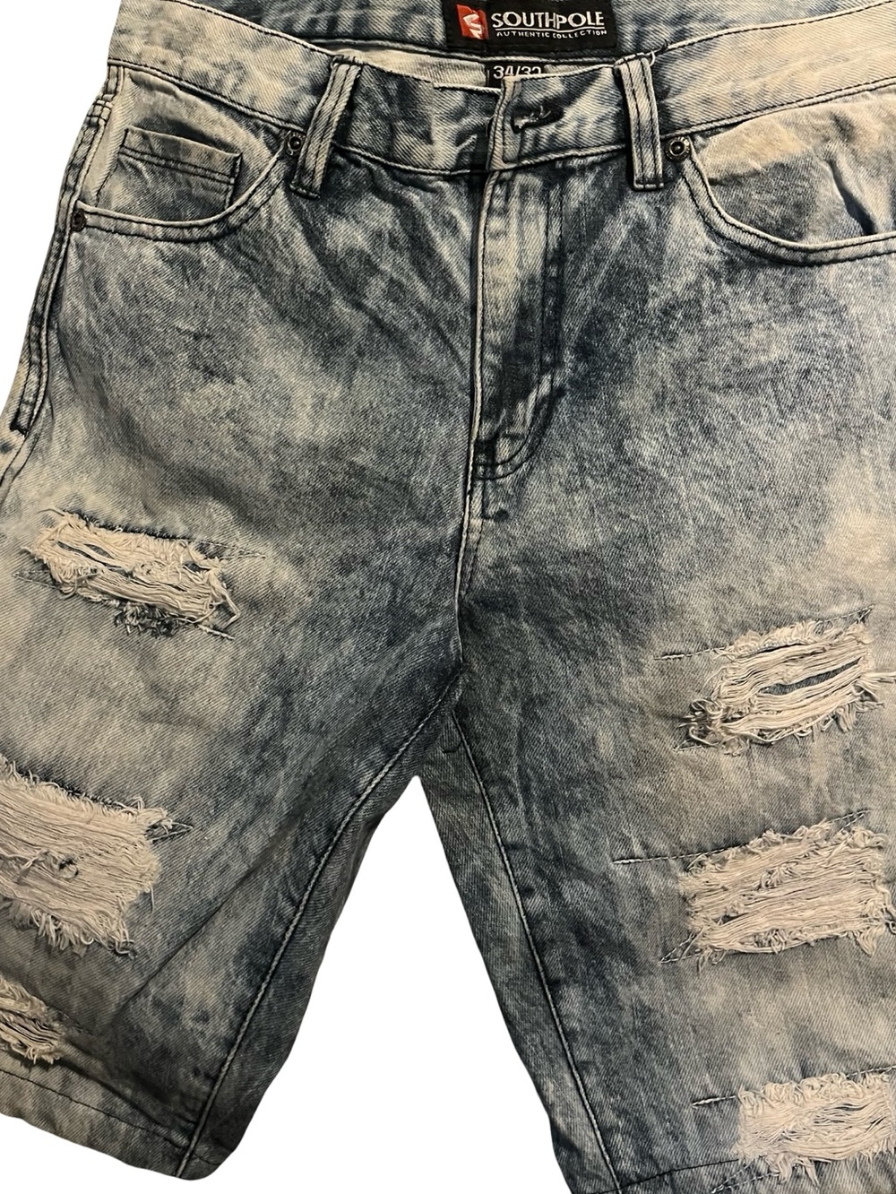 Southpole Distressed M stonewash jean shorts 100% cotton grunge 
thrash warn